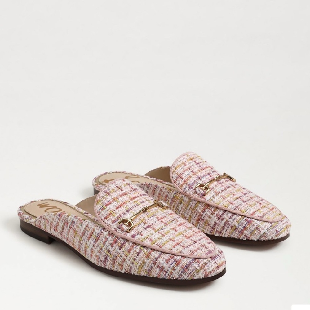 Sam Edelman Pink and Gold Mules with Open Heel - Picture 3 of 5